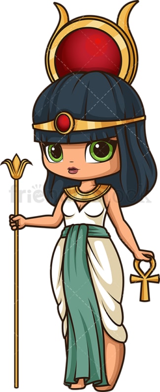 Ancient egyptian god isis. PNG - JPG and vector EPS file formats (infinitely scalable). Image isolated on transparent background.