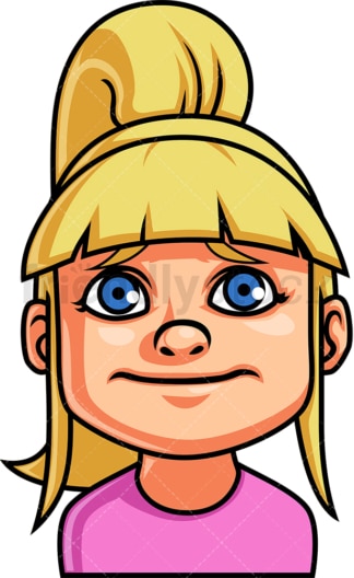 Little girl nervous face. PNG - JPG and vector EPS file formats (infinitely scalable). Image isolated on transparent background.