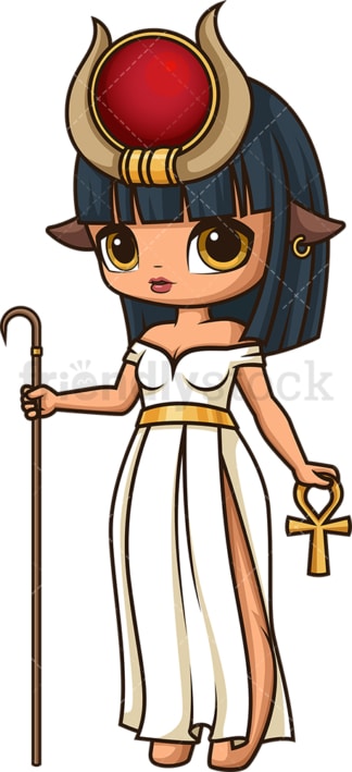 Ancient egyptian god hathor. PNG - JPG and vector EPS file formats (infinitely scalable). Image isolated on transparent background.