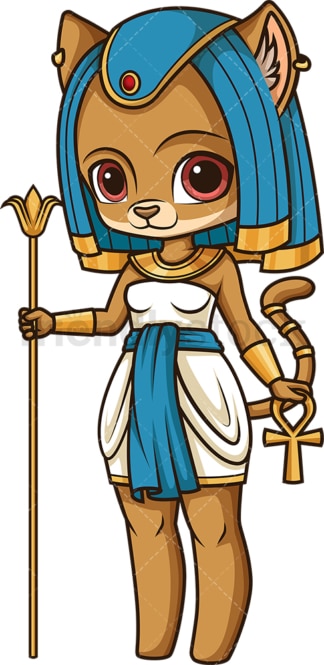 Ancient egyptian god sekhmet. PNG - JPG and vector EPS file formats (infinitely scalable). Image isolated on transparent background.