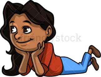 Little girl lying on the floor. PNG - JPG and vector EPS file formats (infinitely scalable). Image isolated on transparent background.