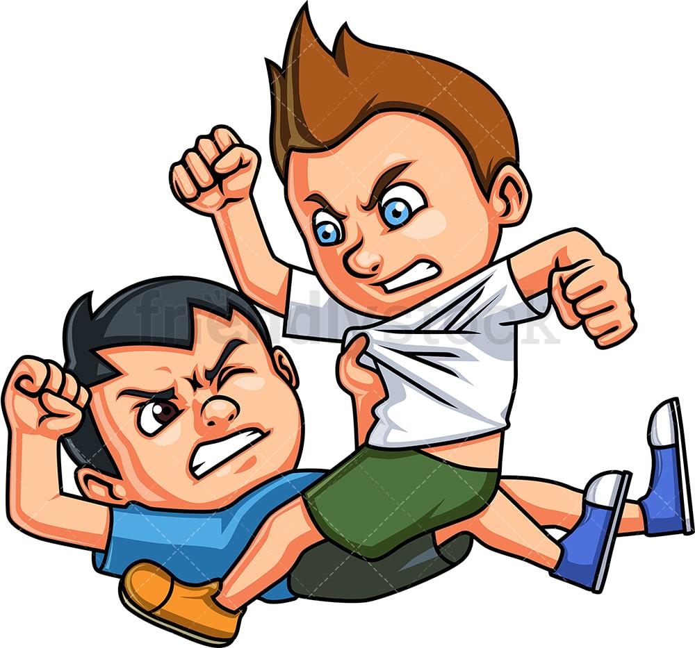 Little Boys Fighting Cartoon Clipart Vector - FriendlyStock
 Kids Argue Clipart