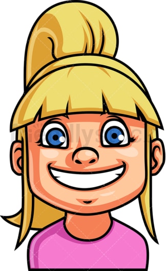 Little girl smiling face. PNG - JPG and vector EPS file formats (infinitely scalable). Image isolated on transparent background.