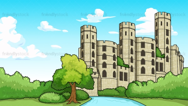 Medieval fort background in 16:9 aspect ratio. PNG - JPG and vector EPS file formats (infinitely scalable).