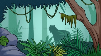Rainforest jungle background in 16:9 aspect ratio. PNG - JPG and vector EPS file formats (infinitely scalable).
