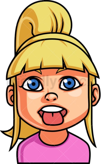 Little girl mocking face. PNG - JPG and vector EPS file formats (infinitely scalable). Image isolated on transparent background.