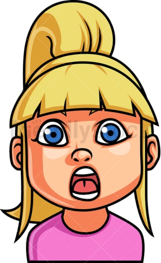 Little girl shocked face. PNG - JPG and vector EPS file formats (infinitely scalable). Image isolated on transparent background.