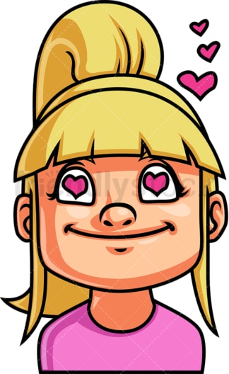 Little girl in love face. PNG - JPG and vector EPS file formats (infinitely scalable). Image isolated on transparent background.