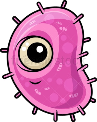 One-eyed pink bacteria. PNG - JPG and vector EPS (infinitely scalable).