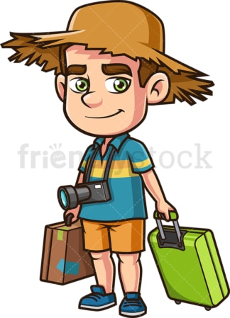 Man traveling on vacation. PNG - JPG and vector EPS (infinitely scalable).