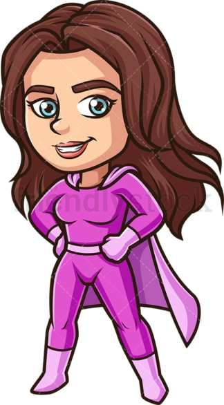 Proud female superheroine. PNG - JPG and vector EPS (infinitely scalable).