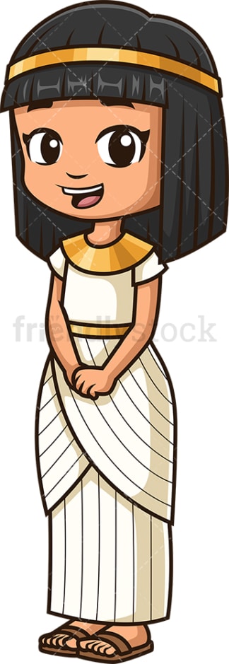 Ancient egyptian little girl. PNG - JPG and vector EPS file formats (infinitely scalable). Image isolated on transparent background.
