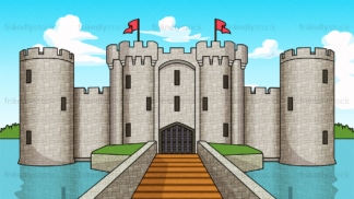 Medieval fortress castle background in 16:9 aspect ratio. PNG - JPG and vector EPS file formats (infinitely scalable).