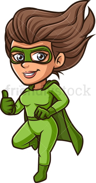 Woman superhero thumbs up. PNG - JPG and vector EPS (infinitely scalable).