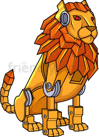Robotic lion robot. PNG - JPG and vector EPS (infinitely scalable).