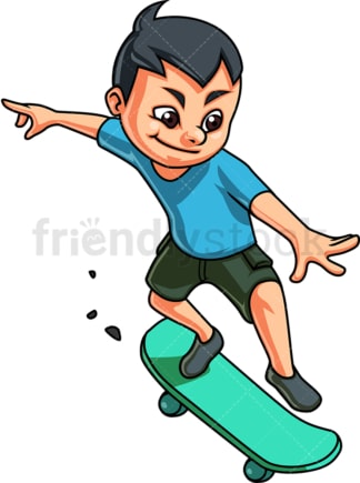 Kid skateboarding. PNG - JPG and vector EPS. Isolated on transparent background.