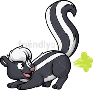 Skunk spraying. PNG - JPG and vector EPS (infinitely scalable).