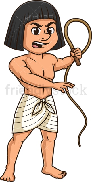 Ancient egyptian slavemaster with whip. PNG - JPG and vector EPS file formats (infinitely scalable). Image isolated on transparent background.