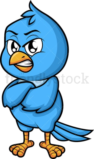 Angry blue bird. PNG - JPG and vector EPS (infinitely scalable). Image isolated on transparent background.