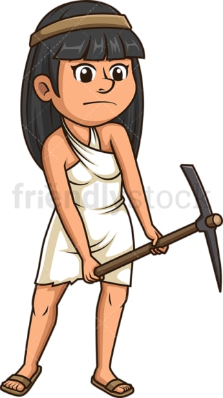 Female slave using a pickaxe. PNG - JPG and vector EPS (infinitely scalable).
