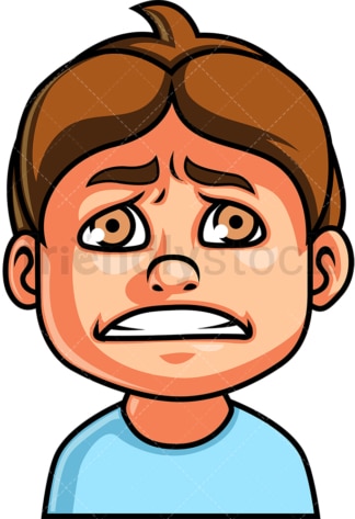 Little boy scared face. PNG - JPG and vector EPS file formats (infinitely scalable). Image isolated on transparent background.