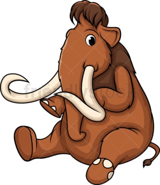 Mammoth sitting. PNG - JPG and vector EPS (infinitely scalable).