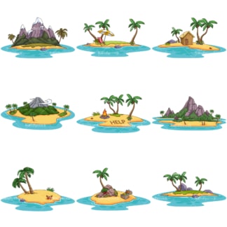 Desert islands. PNG - JPG and infinitely scalable vector EPS - on white or transparent background.