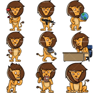 Leopold lion mascot collection no6. PNG - JPG and infinitely scalable vector EPS - on white or transparent background.