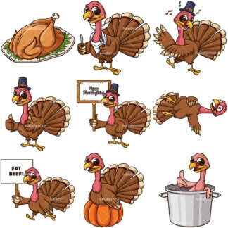 Thanksgiving turkey. PNG - JPG and infinitely scalable vector EPS - on white or transparent background.