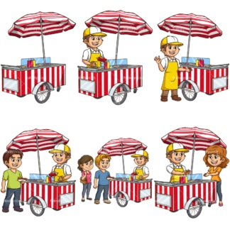 Vector hot dog carts. PNG - JPG and vector EPS file formats (infinitely scalable).