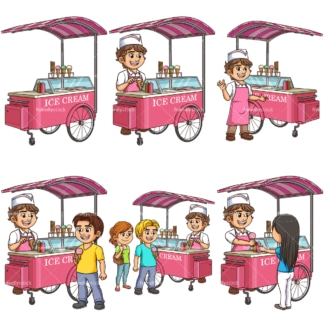 Vector ice cream carts. PNG - JPG and vector EPS file formats (infinitely scalable).