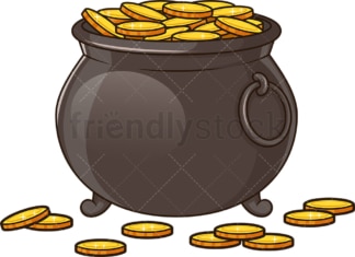 Pot of gold. PNG - JPG and vector EPS (infinitely scalable). Image isolated on transparent background.