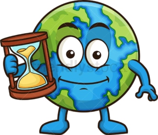 Earth holding an hourglass. PNG - JPG and vector EPS (infinitely scalable).