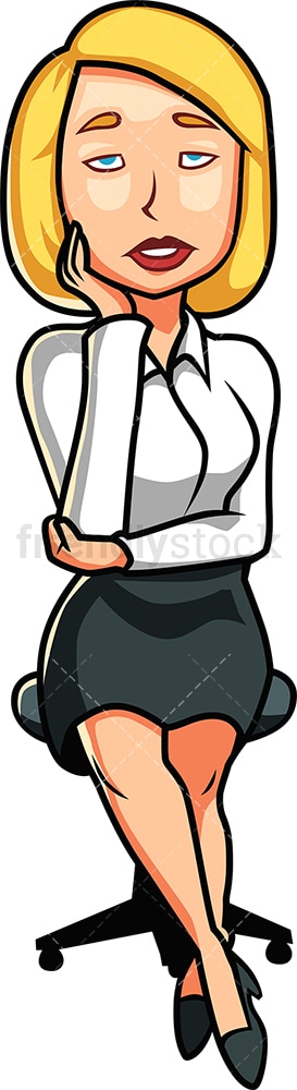 Formally dressed woman feeling sleepy. PNG - JPG and vector EPS file formats (infinitely scalable). Image isolated on transparent background.