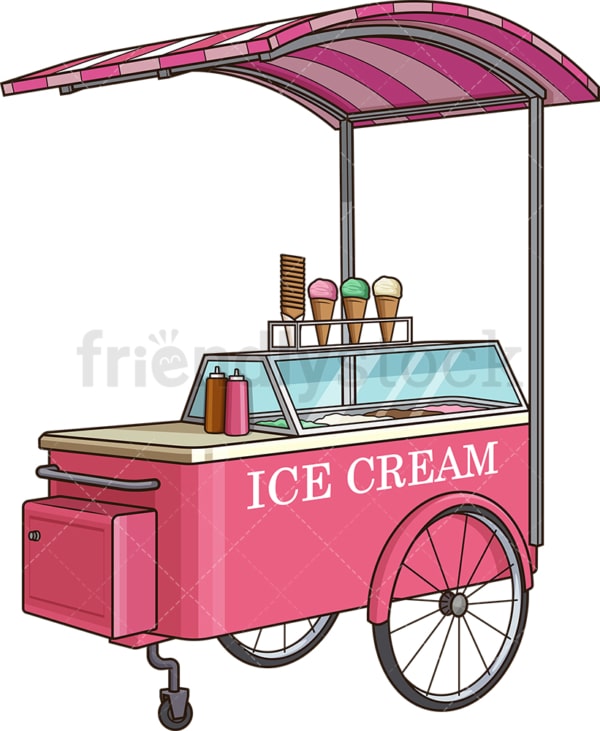 Ice cream cart. PNG - JPG and vector EPS (infinitely scalable).