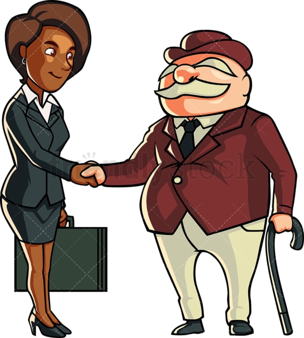 Black woman making business deal. PNG - JPG and vector EPS file formats (infinitely scalable). Image isolated on transparent background.