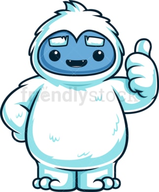 Cute yeti monster thumbs up. PNG - JPG and vector EPS (infinitely scalable).