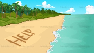 Help distress signal on beach background in 16:9 aspect ratio. PNG - JPG and vector EPS file formats (infinitely scalable).