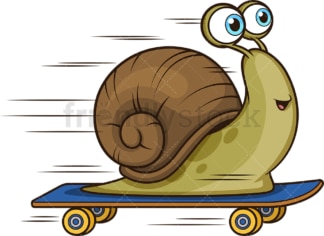 Snail on skateboard. PNG - JPG and vector EPS (infinitely scalable).