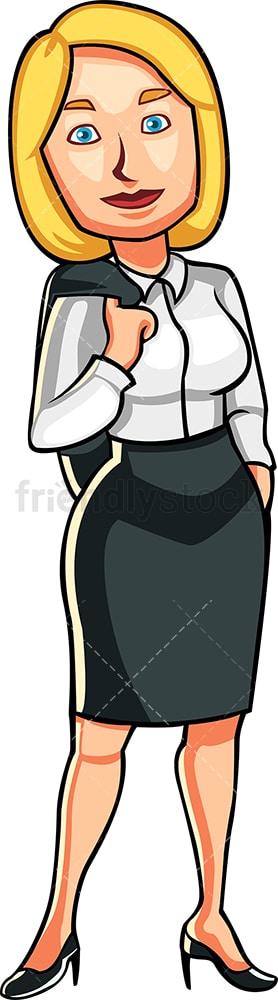 Woman with jacket slung over shoulder. PNG - JPG and vector EPS file formats (infinitely scalable). Image isolated on transparent background.