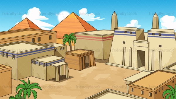 Ancient egyptian city background in 16:9 aspect ratio. PNG - JPG and vector EPS file formats (infinitely scalable).