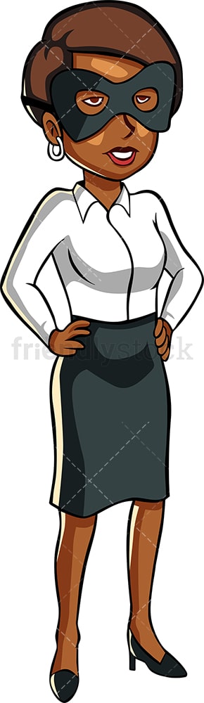 Black woman wearing a mask. PNG - JPG and vector EPS file formats (infinitely scalable). Image isolated on transparent background.