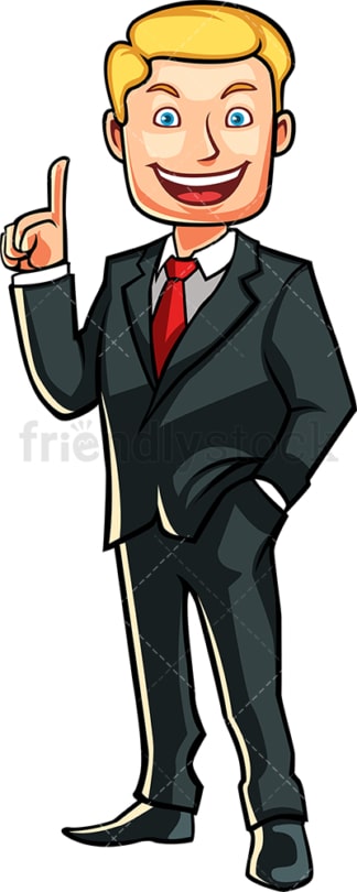 Caucasian businessman pointing up. PNG - JPG and vector EPS file formats (infinitely scalable). Image isolated on transparent background.