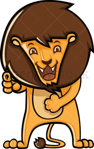 Cute lion pointing and laughing. PNG - JPG and vector EPS (infinitely scalable).
