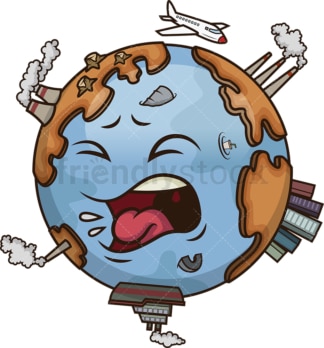 Earth pollution. PNG - JPG and vector EPS file formats (infinitely scalable). Image isolated on transparent background.