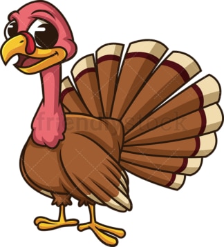 Happy turkey. PNG - JPG and vector EPS (infinitely scalable). Image isolated on transparent background.