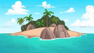 Tropical desert island background in 16:9 aspect ratio. PNG - JPG and vector EPS file formats (infinitely scalable).