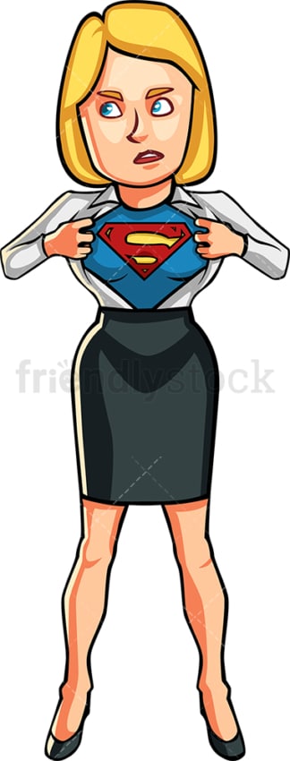 Businesswoman superheroine. PNG - JPG and vector EPS file formats (infinitely scalable). Image isolated on transparent background.