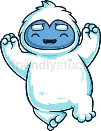 Cheering yeti monster. PNG - JPG and vector EPS (infinitely scalable).