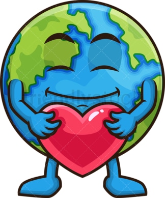 Earth holding a red heart. PNG - JPG and vector EPS (infinitely scalable).